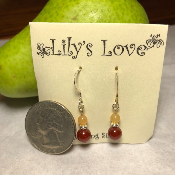 Lily's Love Jewelry - Canelian and Peach Adventurine Earrings